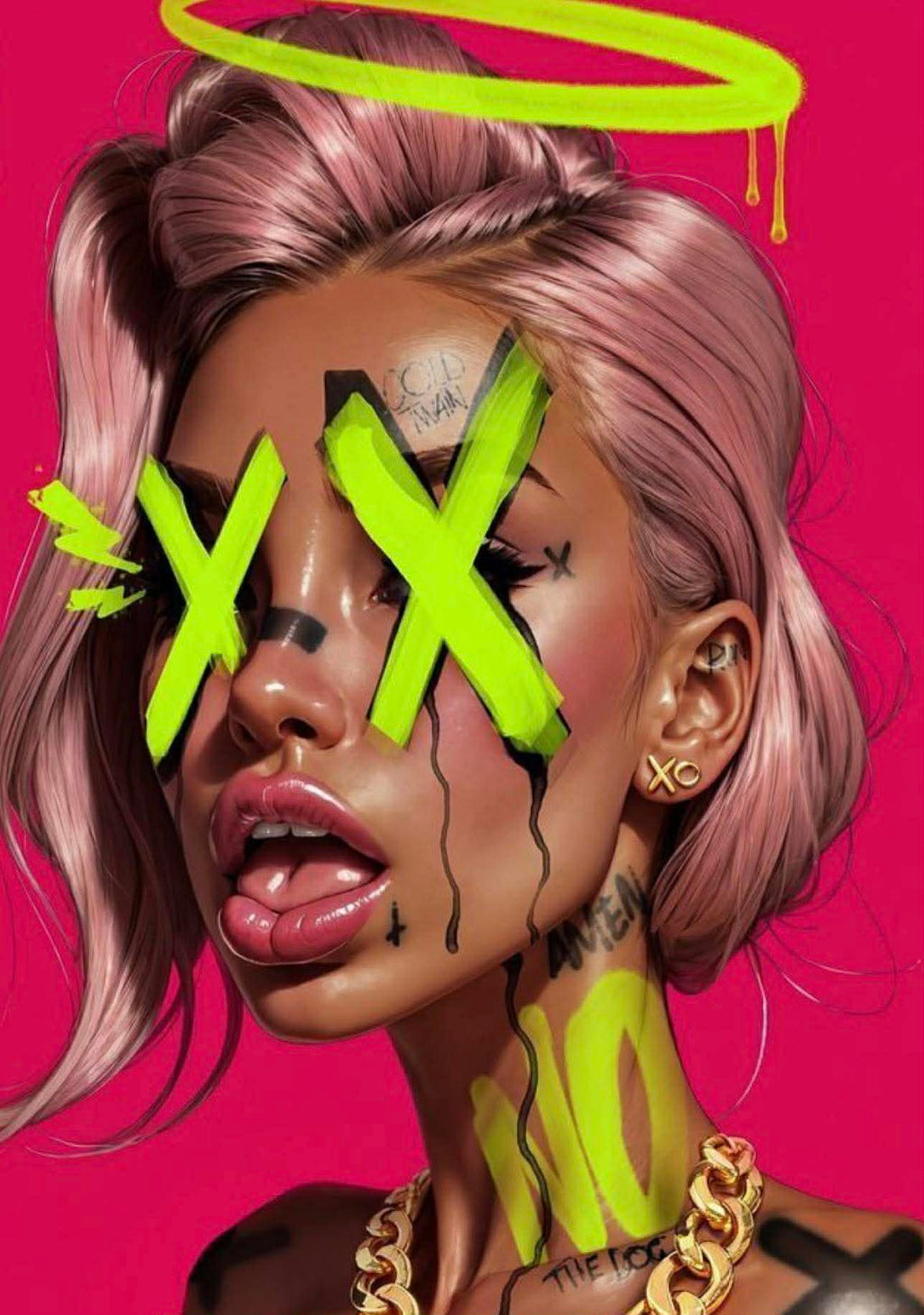 Cuadro chica grafiti