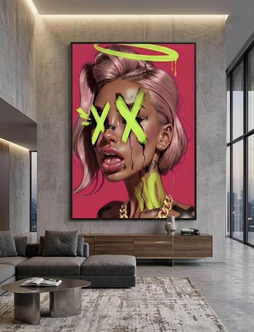 Cuadro chica grafiti