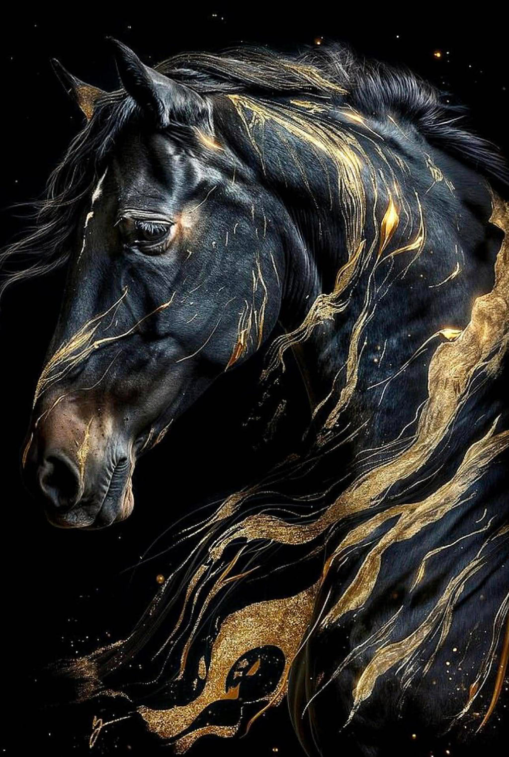 Arte Caballo con dorados