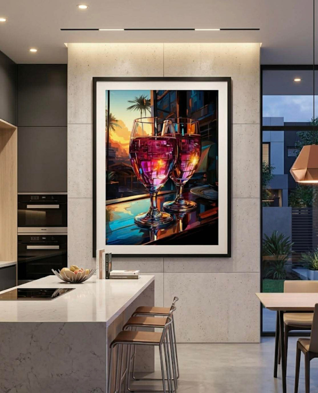 Arte vino sunset