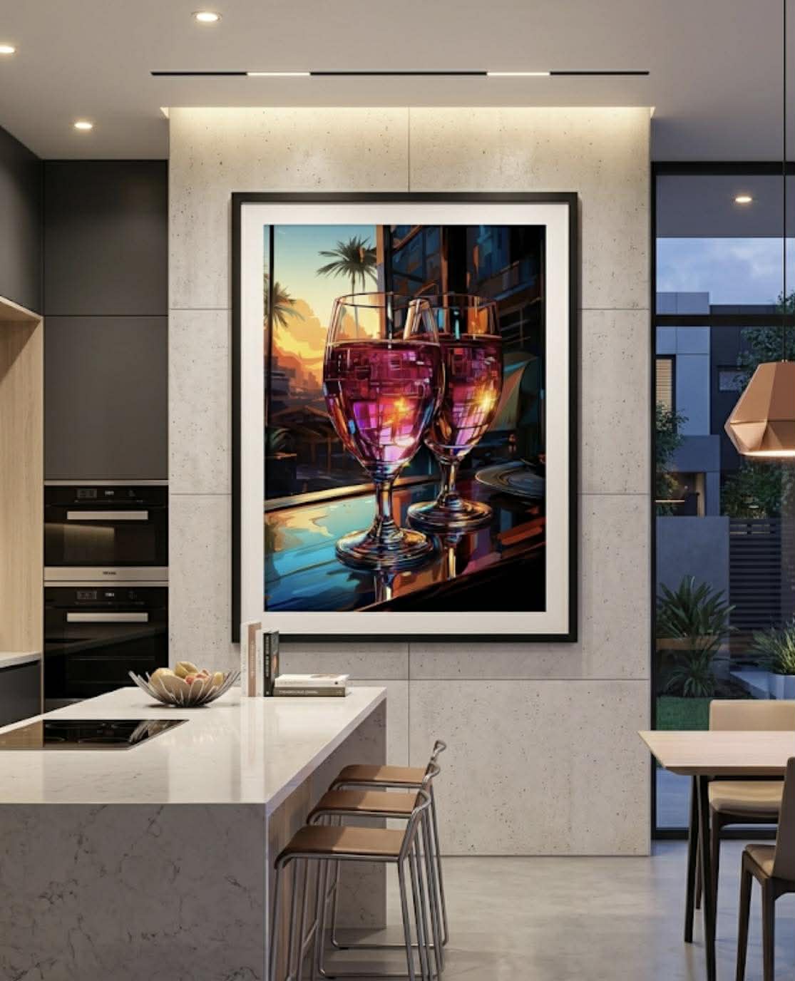 Arte vino sunset
