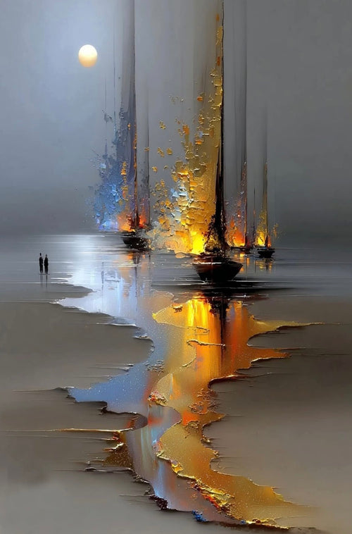 Arte abstracto veleros