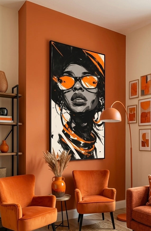 Arte mujer naranjas