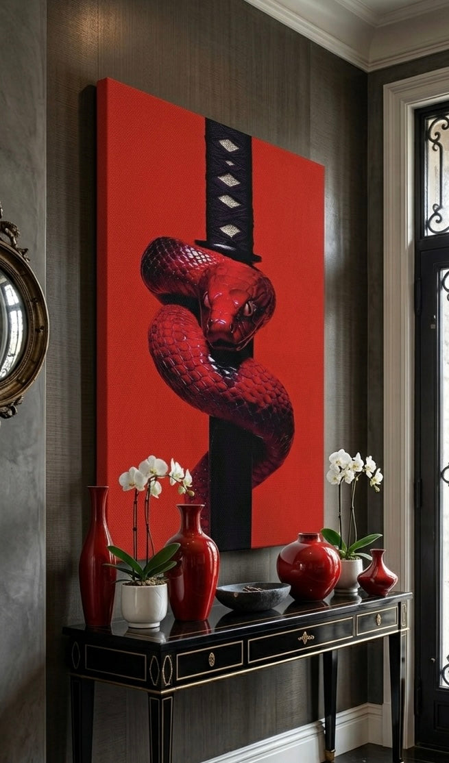 Arte serpiente roja