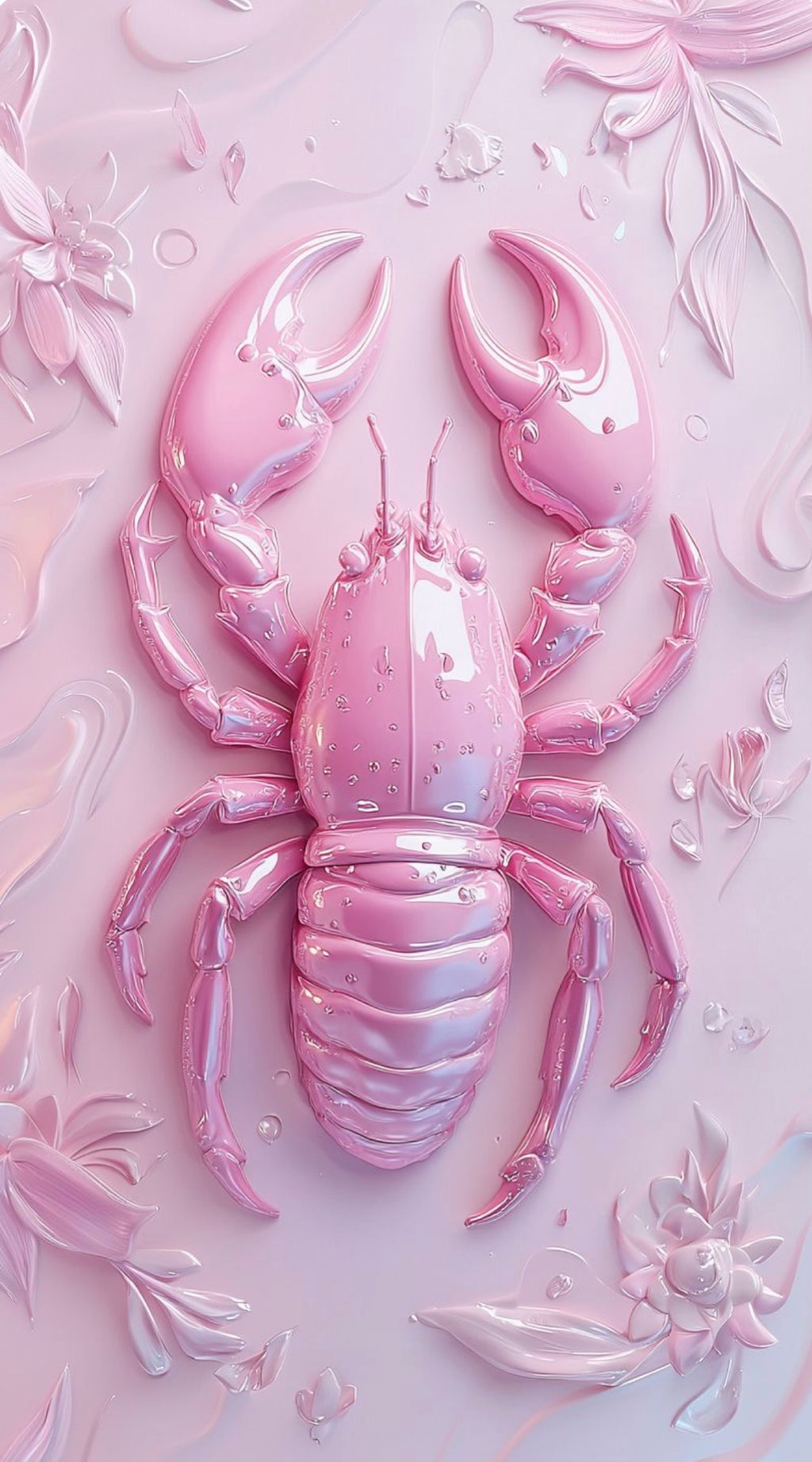Arte langosta rosa