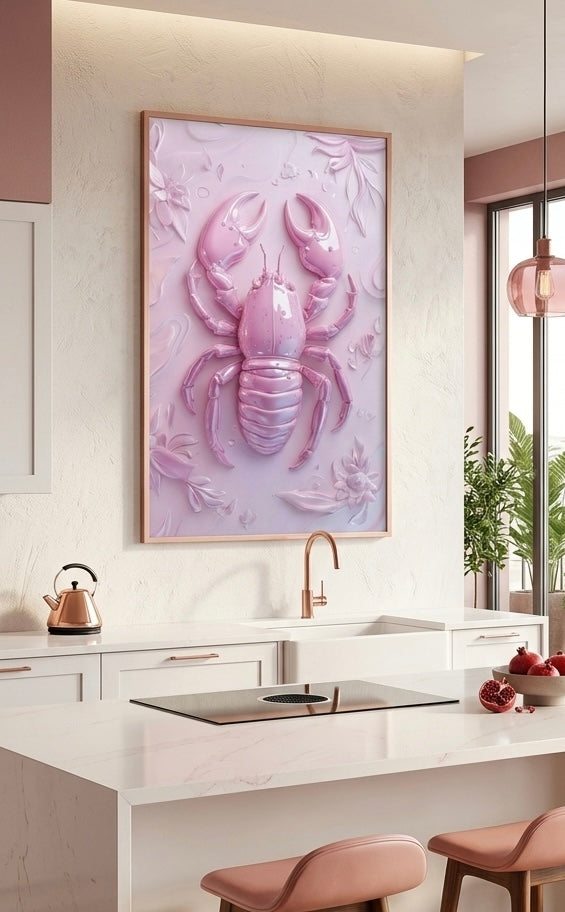 Arte langosta rosa