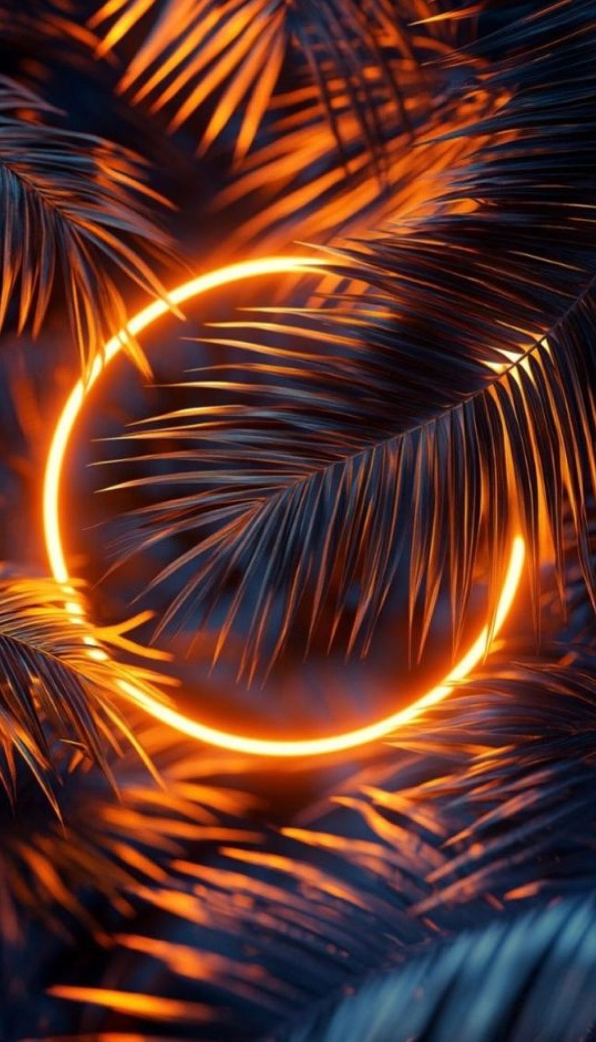 Arte neon hojas