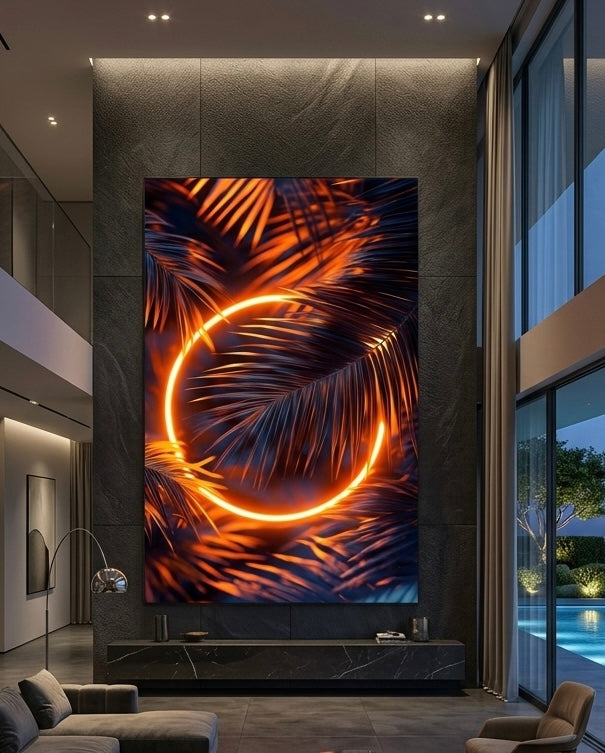 Arte neon hojas