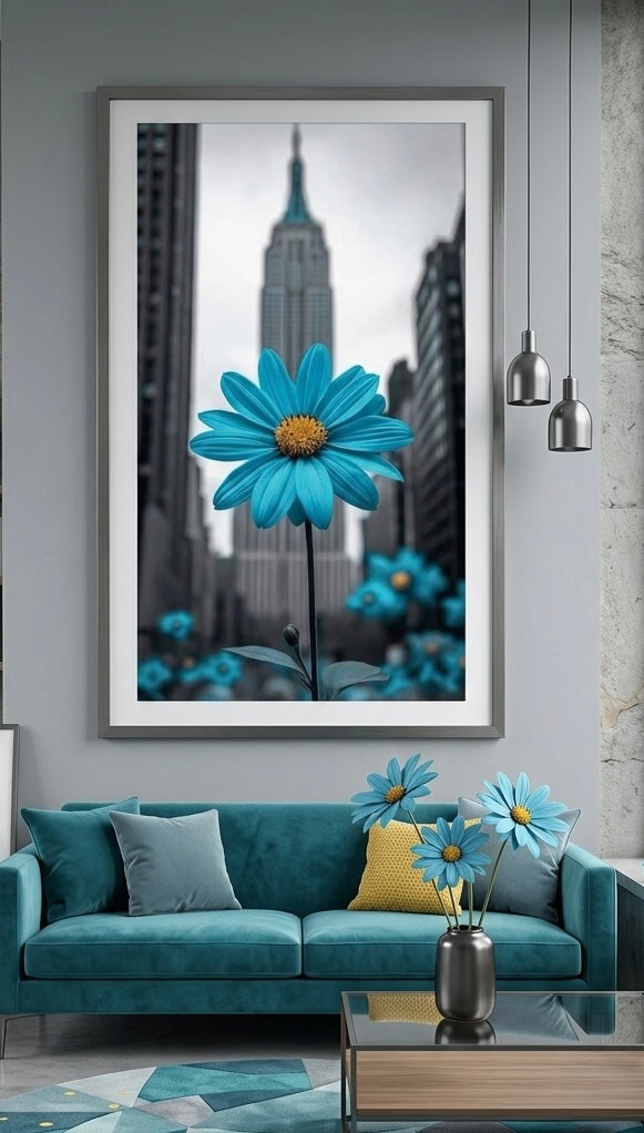 Arte flor azul