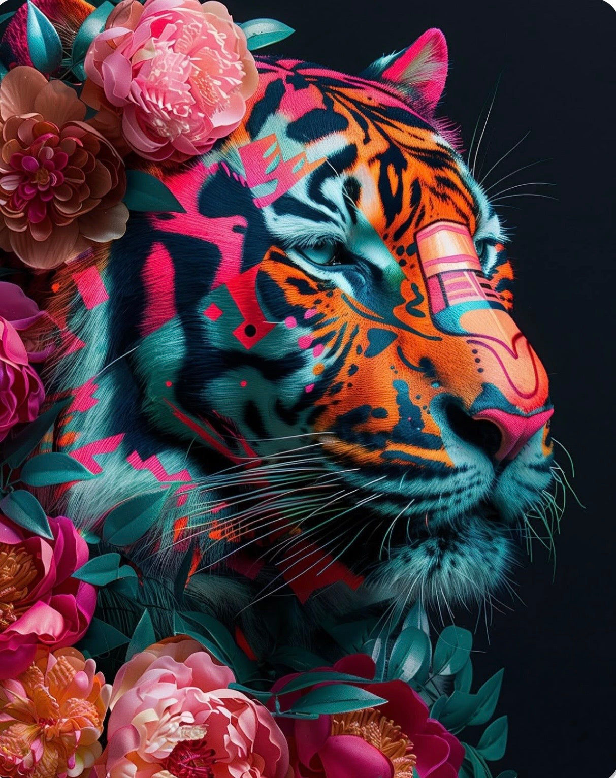 Arte tigre floral