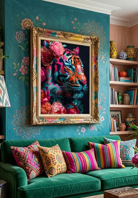 Arte tigre floral