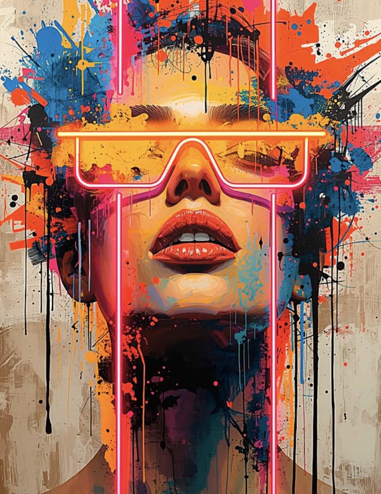 Arte retrato neon